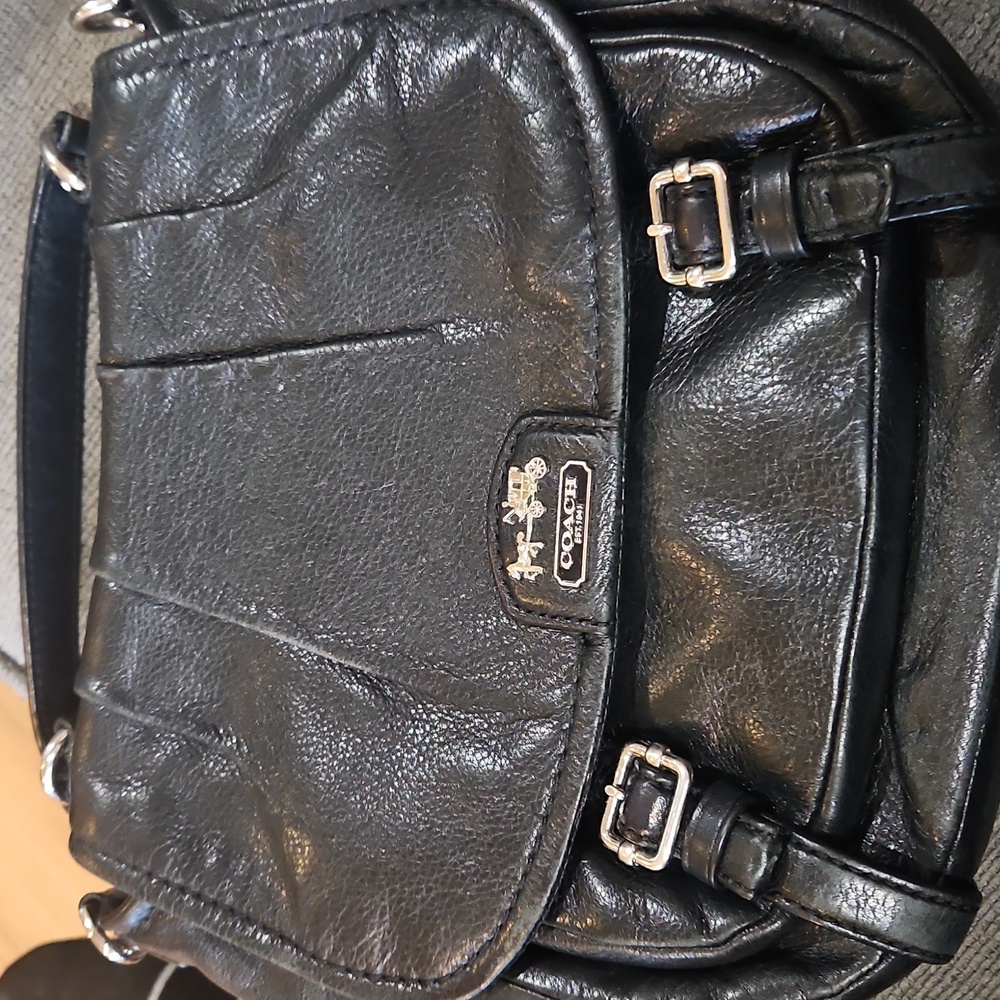 Coach Black Leather Shoulder Bag